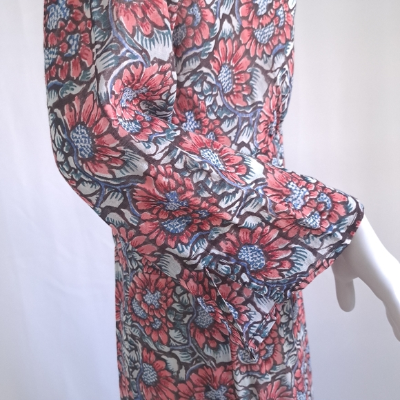 Anokhi Surplice Floral Print Midi Dress - Picture 5 of 13